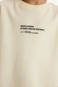 DeFacto Oversize Wide Fit Crew Neck Printed Short Sleeve T-Shirt Boy - Image 3