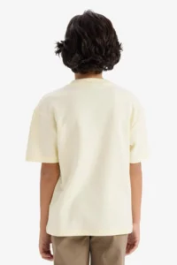 DeFacto Oversize Wide Fit Crew Neck Printed Short Sleeve T-Shirt Boy - Image 4