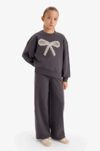 DeFacto Overshirt Fit Printed Soft Fuzzy Sweatshirt Girl Child - Image 2
