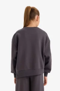 DeFacto Overshirt Fit Printed Soft Fuzzy Sweatshirt Girl Child - Image 5