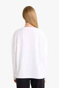 DeFacto Oversize Wide Fit Crew Neck Ataturk Printed Thick Long Sleeve T-Shirt - Image 6