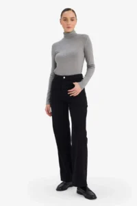 DeFacto Slim Fit Half Turtleneck Ribbed Long Sleeve T-Shirt - Image 2