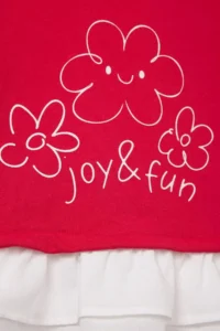 DeFacto Baby Girl Oversize Wide Fit Crew Neck Floral Sweatshirt - Image 4