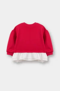 DeFacto Baby Girl Oversize Wide Fit Crew Neck Floral Sweatshirt - Image 5