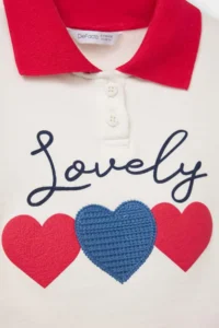 DeFacto Oversized Heart Embroidered Polo Neck Sweatshirt Baby Girl - Image 5
