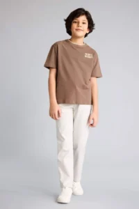 DeFacto New Regular Fit Crew Neck Printed Piqué Short Sleeve T-Shirt Boy - Image 2