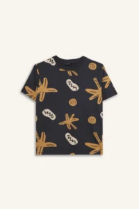 DeFacto New Regular Fit Crew Neck Floral Short Sleeve T-Shirt Boy