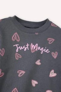 DeFacto Oversized Patterned Sweatshirt Baby Girl - Image 2
