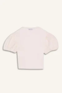 DeFacto Girl's Ribbed Camisole Balloon Sleeve T-Shirt