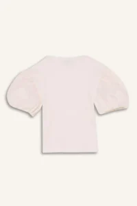 DeFacto Girl's Ribbed Camisole Balloon Sleeve T-Shirt - Image 3