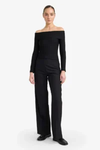 DeFacto slim Fit Open Shoulder T-Shirt - Image 2