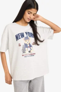 DeFacto Women T-shirt G8027AX/GR256 GREY MELANGE - Image 5