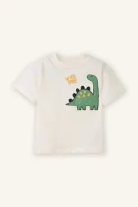 DeFacto Dinosaur Printed Short Sleeve T-Shirt Baby Boy - Image 3