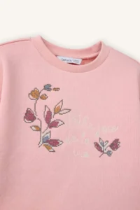 DeFacto Baby Girl Regular Fit Crew Neck Floral Sweatshirt - Image 2