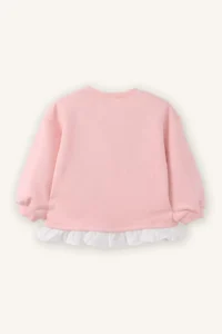DeFacto Baby Girl Regular Fit Crew Neck Floral Sweatshirt - Image 4