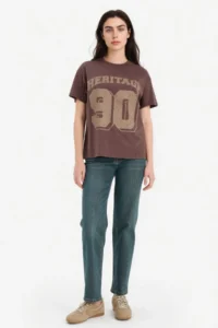 DeFacto Women T-shirt G8058AX/BN340 BROWN - Image 2