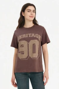 DeFacto Women T-shirt G8058AX/BN340 BROWN - Image 3