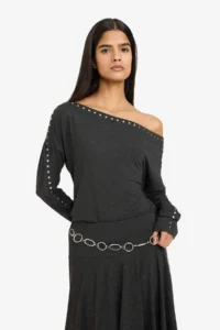 DeFacto Loose Fit Boat Neck T-Shirt - Image 3