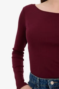 DeFacto 100% Cotton Slim Fit Boat Neck Ribbed T-Shirt - Image 4