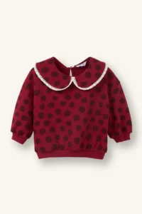 DeFacto Regular Fit Big Collar Floral Thick Sweatshirt Fabric Sweatshirt Baby Girl