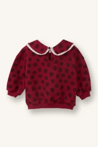 DeFacto Regular Fit Big Collar Floral Thick Sweatshirt Fabric Sweatshirt Baby Girl - Image 3