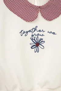 DeFacto Regular Fit Big Collar Floral Thick Sweatshirt Fabric Sweatshirt Baby Girl - Image 2