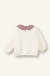 DeFacto Regular Fit Big Collar Floral Thick Sweatshirt Fabric Sweatshirt Baby Girl - Image 3