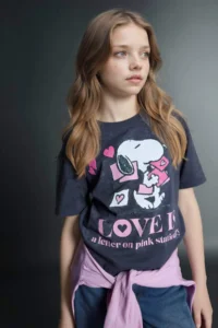 DeFacto Snoopy Relax Fit T-Shirt Girls'