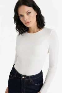 DeFacto Slim Fit Crew Neck Basic Plain Modal Long Sleeve T-Shirt