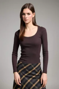 DeFacto Slim Fit Round Neck Basic Plain Ribbed Camisole Long Sleeve T-Shirt - Image 3