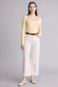 DeFacto Slim Fit Square Neck Basic Plain Modal Long Sleeve T-Shirt - Image 2