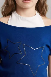 DeFacto Star Patterned Rib T-Shirt Girls' - Image 4