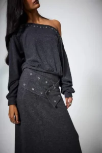 DeFacto A Cut Normal Waist Midi Skirt - Image 3