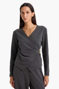 DeFacto Women T-shirt G8816AX/AR138 D.ANTHRA