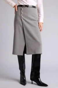 DeFacto Normal Waist Taffeta Midi Skirt - Image 3