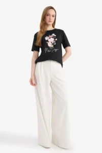DeFacto Women T-shirt G9257AX/BK81 BLACK - Image 2