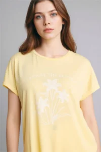 DeFacto Women T-shirt G9258AX/YL507 LT.YELLOW - Image 3