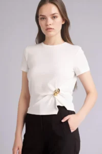 DeFacto Slim Fit Crew Neck Ribbed Short Sleeve T-Shirt