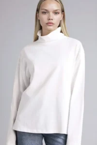DeFacto 100% Cotton Relax Fit Half Turtleneck Premium T-Shirt