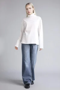 DeFacto 100% Cotton Relax Fit Half Turtleneck Premium T-Shirt - Image 2