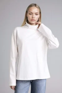 DeFacto 100% Cotton Relax Fit Half Turtleneck Premium T-Shirt - Image 3