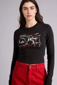 DeFacto Fitted Printed Rib T-Shirt