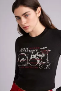 DeFacto Fitted Printed Rib T-Shirt - Image 3