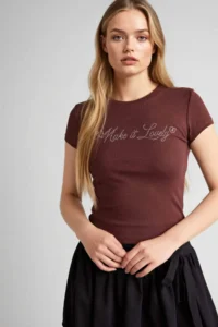 DeFacto Fitted Crew Neck Printed Ribbed Short Sleeve T-Shirt - Image 6