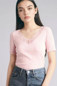 DeFacto 100% Cotton Slim Fit Ribbed Camisole T-Shirt - Image 2