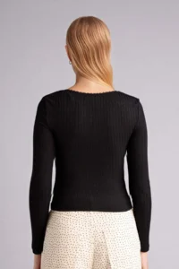 DeFacto Fitted U-Neck Long Sleeve T-Shirt - Image 5