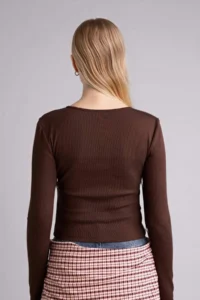 DeFacto Fitted Crew Neck Ribbed Long Sleeve T-Shirt - Image 5