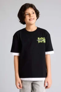 DeFacto Oversize Crew Neck Short Sleeve T-Shirt Boy - Image 4