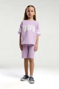 US Polo Assn. U.s. Polo Shirt Assn Girls' Pink Bermuda Set