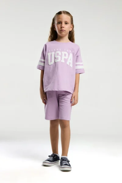 US Polo Assn. U.s. Polo Shirt Assn Girls' Pink Bermuda Set